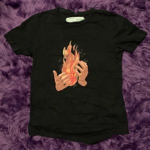 Off White Temperature Fire Splice Shirt Size Small